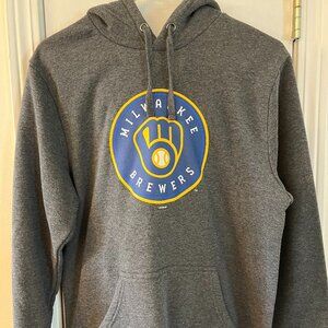 Mens Milwaukee Brewers Sweatshirt hoodie M Grey